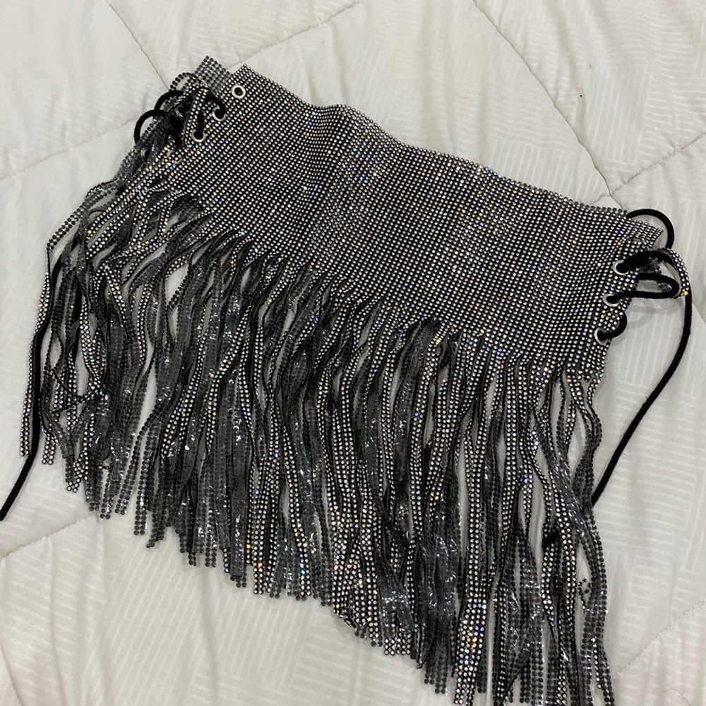 Sliver sparkly shimmer belt